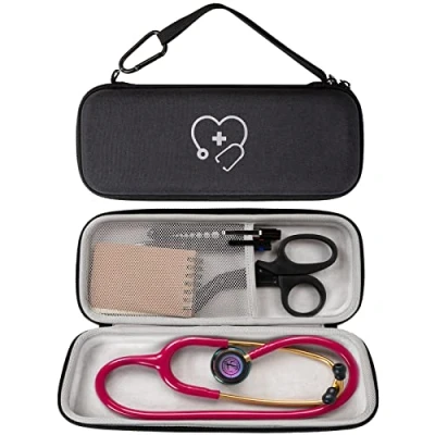 Afbeelding van ProCase EVA Stethoscoop Hoes, Schokbestendige Draagtas Opbergtas Case voor 3M Littmann/Omron/ADC/Dixie EMS Stethoscope Verpleegkundige Accessoires Zwart
