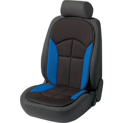 Afbeelding van WALSER Autostoelhoes Novara Universele Stoelhoes en Beschermkussen in Zwart Blauw Stoelbeschermer voor Auto&#039;s Trucks 13445