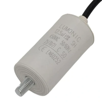 Afbeelding van Lumonic Startcondensator met Kabel 25cm I 12,5µF 450V 34x65mm 12,5uF Motorcondensator kunststof behuizing Bedrijfscondensator voor pompe