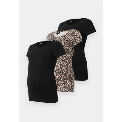 Afbeelding van ONLY MATERNITY zwangerschapsshirt set van 2 bruin/zwart