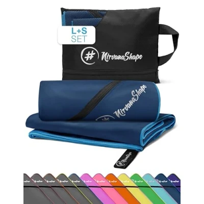 Afbeelding van NirvanaShape microvezel handdoeken absorberend, licht, sneldrogend badhanddoeken, reishanddoeken, sporthanddoeken ideaal voor reizen, fitness, yoga, sauna