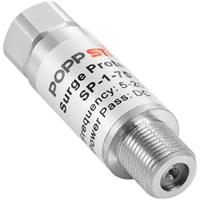 Afbeelding van Poppstar 1x Overspanningsbeveiliging SAT Antenne (Beveiligingsadapter F connector (m/v)) Bescherming Bliksem voor Coaxkabel en Satelliet (Coax, Kabel, Tv, DVB S, T, LNB)