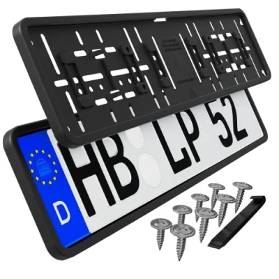 Afbeelding van kentekenplaathouder auto kentekenplaat houder frameloze 2 stuks