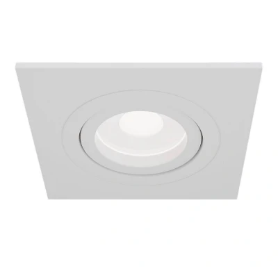 Afbeelding van Maytoni Inbouwspot Atom, GU10, wit, hoekig frame