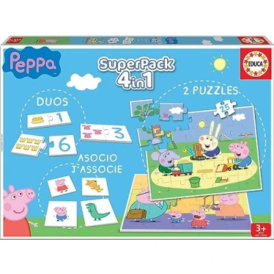 Afbeelding van Educatief Spel Peppa Pig SuperPack 4 in 1 Educa