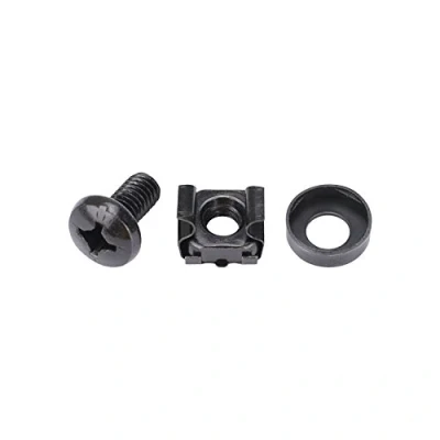 Afbeelding van HMF 61060 60 delige set kooimoeren voor 10&quot; of 19&quot; serverkast netwerkkast, M6 montageschroeven, zwart