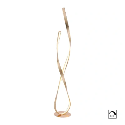 Afbeelding van Paul Neuhaus LED vloerlamp Linda, goud, metaal, dimbaar