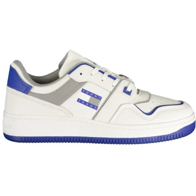 Afbeelding van Tommy Hilfiger Witte Polyethyleen Heren Sneaker Met Blauw Accent
