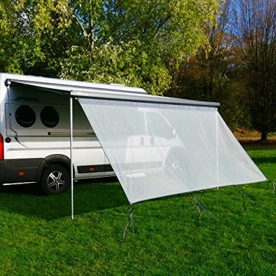 Afbeelding van your GEAR Capri Sun Blocker, 6 maten, winddichte voorwand en zijwanden voor luifel, inkijk zonwering, 3 biezen met Ø 4,3 6,2 7 mm voorwand, breedtes 240 tot 480 cm