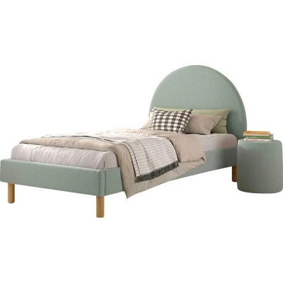 Afbeelding van Vipack Slaapkamerserie Gestoffeerd bed Moon Ligoppervlak 90 x 200 cm, incl. lattenbodem, bekleding van boucléstof, optioneel 4 kleuren