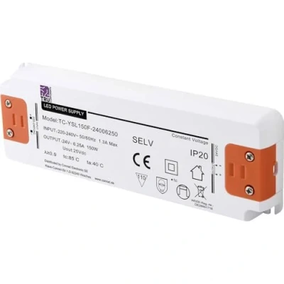 Afbeelding van TRU COMPONENTS TC YSL150F 24006250 LED transformator Constante spanning 150 W 6.25 A 24 V/DC Geschikt voor meubels, Ove