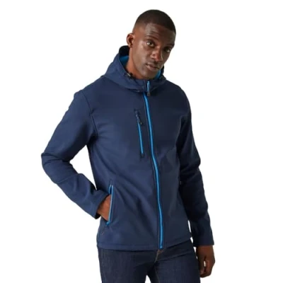 Afbeelding van Regatta Navigate 2 Layer Hooded Softshell Jacket RG705 NAVY/FRENCH BLUE M