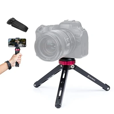 Afbeelding van Moman Mini Tripod TR01 klein statief tafelstatief camerastatief CNC aluminium 1/4 3/8 schroefbevestiging max. 80 kg belasting voor DSLR camera smartphone gimbal, roze