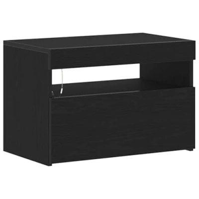 Afbeelding van vidaXL TV kast Zwart eiken Bewerkt hout Klein LED Rechthoekig