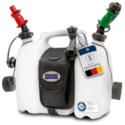 Afbeelding van Hunersdorff Dubbele jerrycanset inhoud 6 + 3 l natuur HDPe L362xB170xH298mm 1 stuk 804962