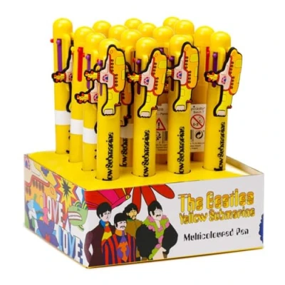 Afbeelding van Puckator The Beatles Gele onderzeeër meerkleurige pen met bedel 6 kleuren geweldig cadeau voor studenten van leraren veelkleurige Eindcadeau leerlingen gekleurde als klasgeschenk