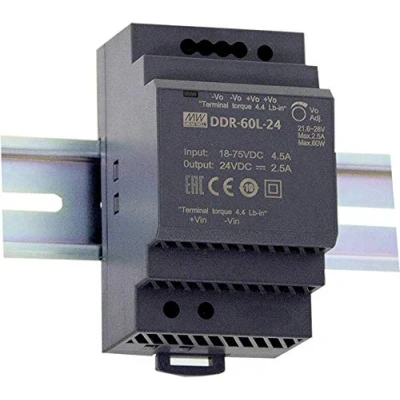Afbeelding van DC/DC converter voor rail (DIN) Mean Well DDR 60G 24 24V/DC 2.5A 60W 1x
