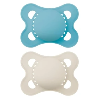 Afbeelding van MAM Originele fopspeen in set van 2, rubber, met fopspeenbox, 2 6 maanden, lichtblauw