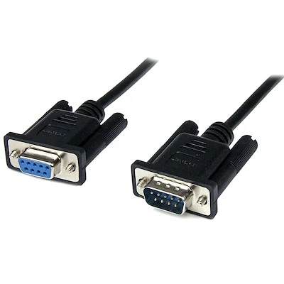 Afbeelding van StarTech.com 1 m zwarte DB9 RS232 seriële nullmodemkabel F/M