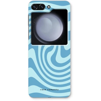 Afbeelding van Case Company® hoesje geschikt voor Samsung Galaxy Z Flip5 Swirl Blauw Soft Cover Telefoonhoesje Bescherming aan alle Kanten en Schermrand