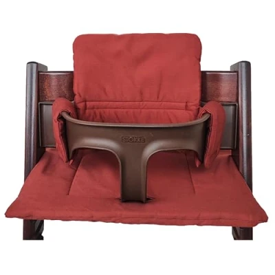 Afbeelding van Kadem® Bordo Zitkussen 100% biologisch katoen Classic kussen stoelbekleding hoge stoel 2 delig geschikt voor Stokke Tripp Trapp kinderstoel machinewasbaar eenvoudige snelle bevestiging