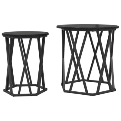 Afbeelding van vidaXL Zwart eiken Hout en Metaal Medium Duurzaam Salontafel