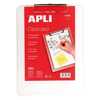 Afbeelding van APLI 13780 A4 transparant kunststof klembord
