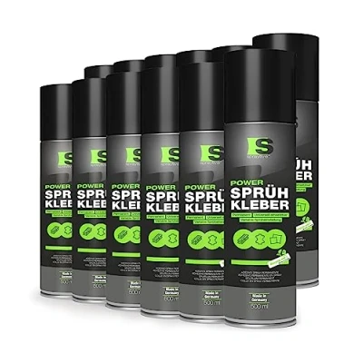 Afbeelding van Spraytive 12 x 500 ml power spuitlijm: voor textiel, vlies, schuim, leer, dakhemel, tapijt, papier en meer sterk permanent hechtend met variabele sproeiinstelling