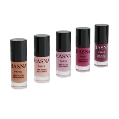 Afbeelding van HASNA PARIS Halal Nagellak Eco Responsible Glans en lang houdbaar Gemakkelijk aan te brengen 5x 6ml (PINK)