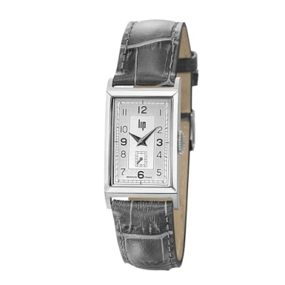 Afbeelding van LIP Uniseks polshorloge, analoog, kwarts (batterij) met leren armband 671000, zilver., riem