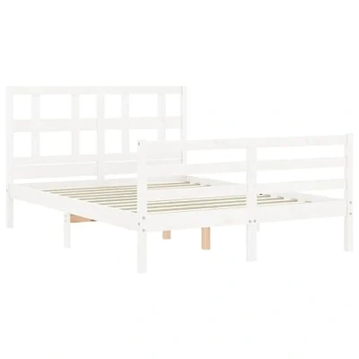 Afbeelding van Bedframe Met Hoofdbord Massief Hout 200X200 cm 120 x 190 / Wit