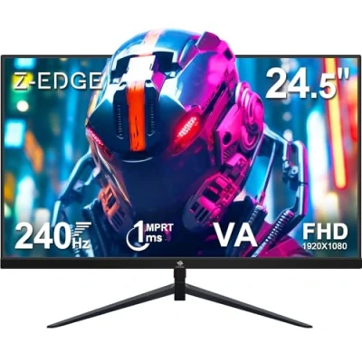 Afbeelding van Z Edge Gaming Monitor 25 inch 240 Hz, 1 ms, FreeSync, Scherm FHD 1080P met HDMI kabel, 350 cd/m², VA, HDMI2.0 * 2 &amp; DP1.4, VESA 100 100mm Monteerbaar, sRGB 99%, 178 Kijkhoek, Verstelbare Kanteling
