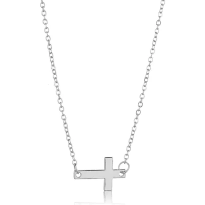 Afbeelding van ketting dames met hanger kruis kruisje zilverkleurig cadeau voor vrouw black friday 2023 schoencadeautje sinterklaas kerstcadeau