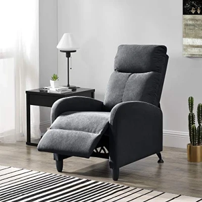 Afbeelding van Verstelbare relaxfauteuil 102x60x92 cm stof donkergrijs