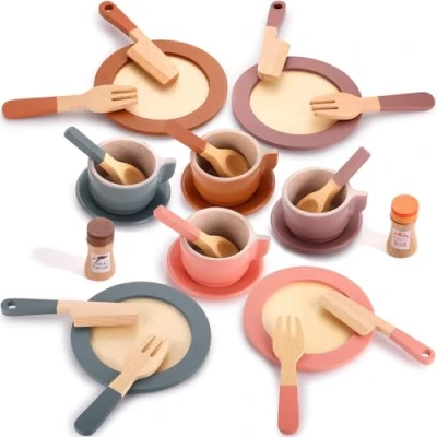 Afbeelding van GAGAKU Houten Borden Speelgoed Kids Plate Play Set Keuken Accessoires Rollenspel Gift voor kinderen