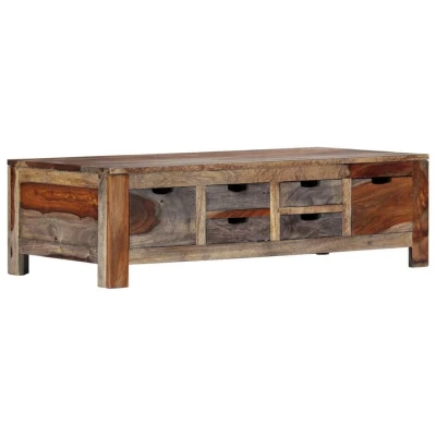 Afbeelding van Salontafel 100x50x30 cm massief sheeshamhout grijs