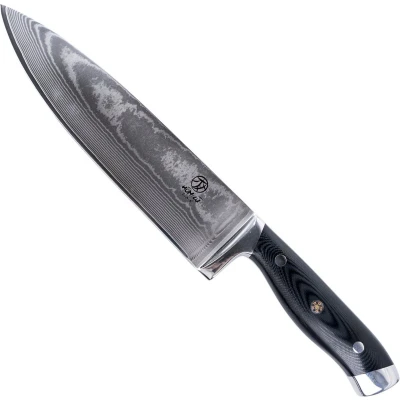 Afbeelding van Homizu Kurotori koksmes 20cm VG 10 damascus mes/G10 zwart doos