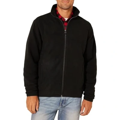 Afbeelding van Amazon Essentials Men&#039;s Fleecejack met volledige ritssluiting (verkrijgbaar in grote en lange maten), Zwart, L