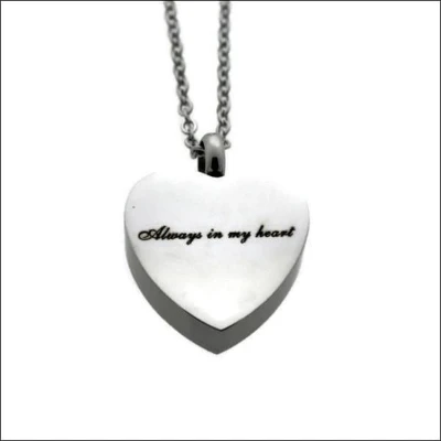 Afbeelding van Ashanger met ketting always in my heart staal zilverkleurig 2.5cm