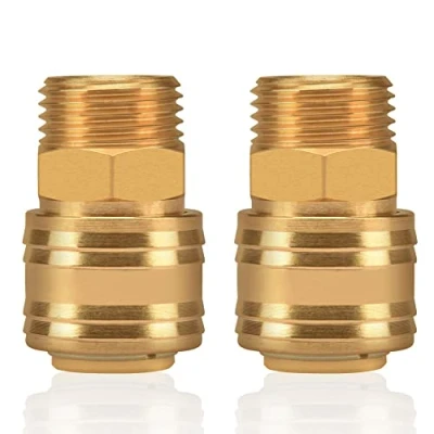 Afbeelding van 2 delige persluchtkoppeling interne connector 1/2 &quot;buitendraad messing mannelijk inch koppelingsconnector koppelingsbus slangconnector klepbus schroefdraad