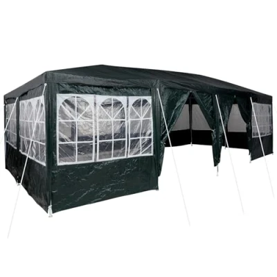 Afbeelding van vidaXL Partytent met 12 Zijwanden Groen 8x4 m PE