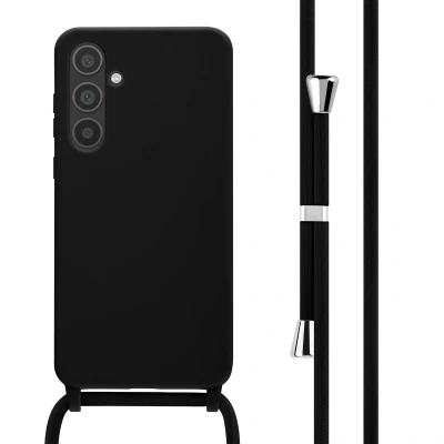 Afbeelding van Samsung Galaxy A35 Hoesje Siliconen en TPU (zacht) iMoshion Softcase/Koordhoesje/Backcover Zwart Telefoonhoesje