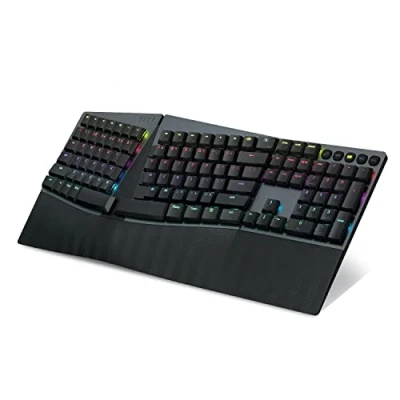 Afbeelding van Perixx PERIBOARD 835BL Draadloos ergonomisch mechanisch toetsenbord RGB Low Profile Blue Clicky Switches Meervoudige apparaatverbinding Compatibel met Windows en MacOS Amerikaanse lay out