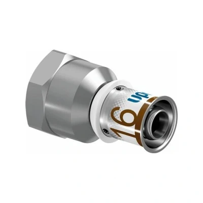 Afbeelding van Uponor S Press Plus perskoppeling 1/2&quot; binnendraad x Ø16 schroefbus. Artikelnr: 1070515