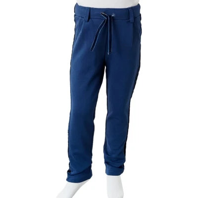Afbeelding van Kinderbroek met zwarte bies 140 marineblauw