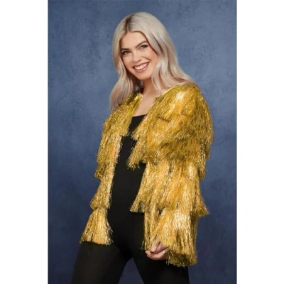 Afbeelding van Smiffy&#039;s Jaren 80 &amp; 90 Kostuum Gouden Flapper Je Los Jas Tina Vrouw Goud XL Carnavalskleding Verkleedkleding