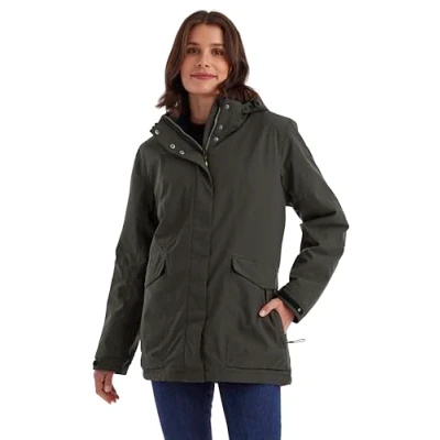 Afbeelding van killtec Functionele damesjas/outdoorjas waterdicht met afritsbare capuchon damesjas, donkerolijf, 48, 43285 000