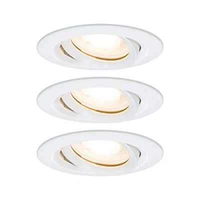 Afbeelding van Paulmann Nova inbouwspot LED IP65 rond wit set van 3 zwenkbaar 7 W GU10 straalwaterdicht