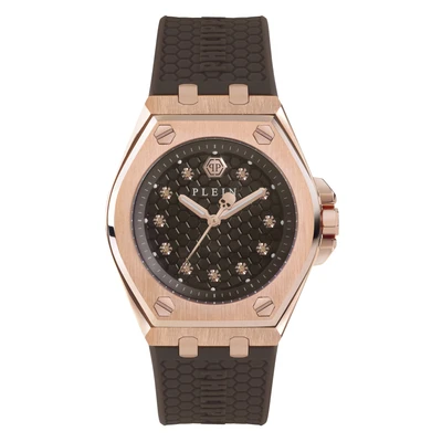 Afbeelding van Philipp Plein Extreme Lady PWJAA0422 Horloge Siliconen Bruin Ø 38 mm