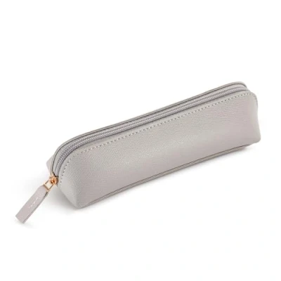Afbeelding van MIQUELRIUS Ovaal etui, 1 vak, afmetingen 190 x 55 30 mm, buitenmateriaal en handvat van kunstleer, ritssluiting, Grijs, 191 MR19204 pennenetui, ovaal, grijs